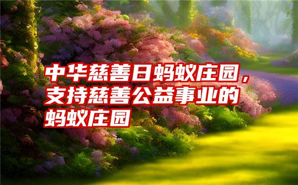 中华慈善日蚂蚁庄园，支持慈善公益事业的蚂蚁庄园