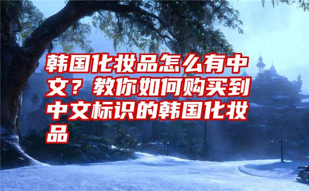 韩国化妆品怎么有中文？教你如何购买到中文标识的韩国化妆品