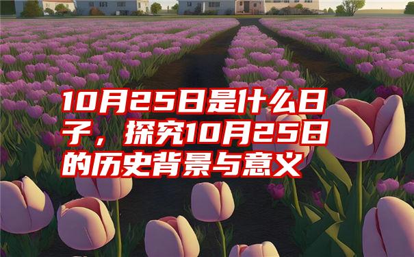 10月25日是什么日子，探究10月25日的历史背景与意义