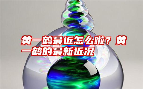 黄一鹤最近怎么啦？黄一鹤的最新近况