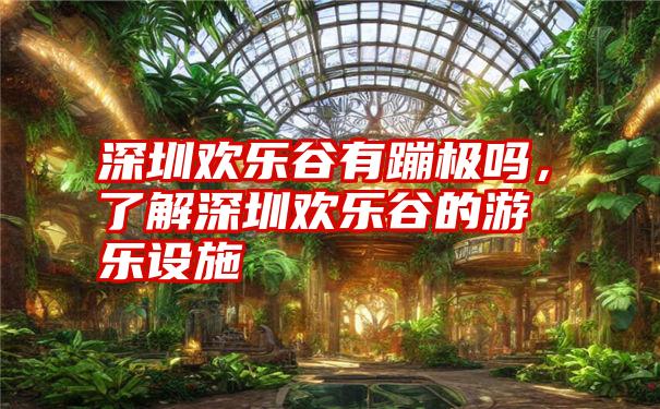 深圳欢乐谷有蹦极吗，了解深圳欢乐谷的游乐设施