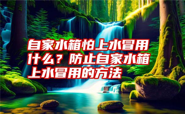 自家水箱怕上水冒用什么？防止自家水箱上水冒用的方法