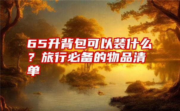 65升背包可以装什么？旅行必备的物品清单