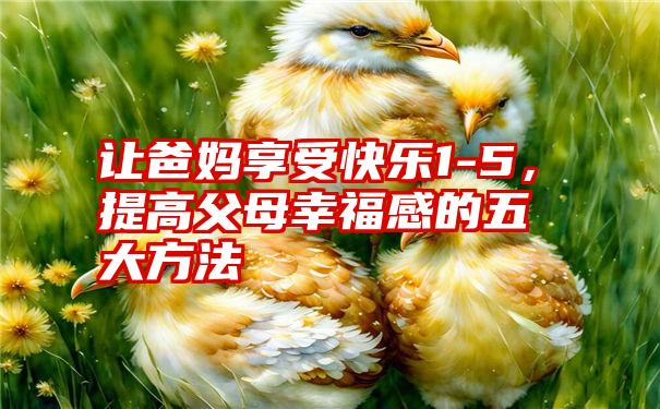 让爸妈享受快乐1-5，提高父母幸福感的五大方法