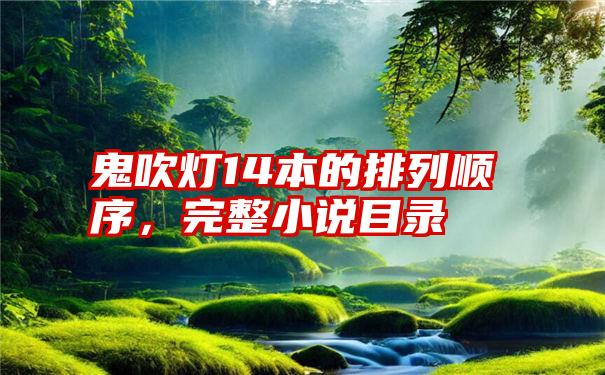 鬼吹灯14本的排列顺序，完整小说目录