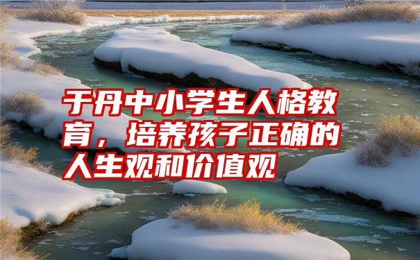 于丹中小学生人格教育，培养孩子正确的人生观和价值观