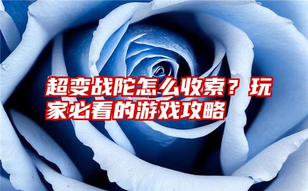 超变战陀怎么收索？玩家必看的游戏攻略