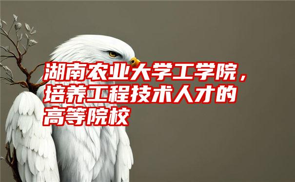 湖南农业大学工学院，培养工程技术人才的高等院校