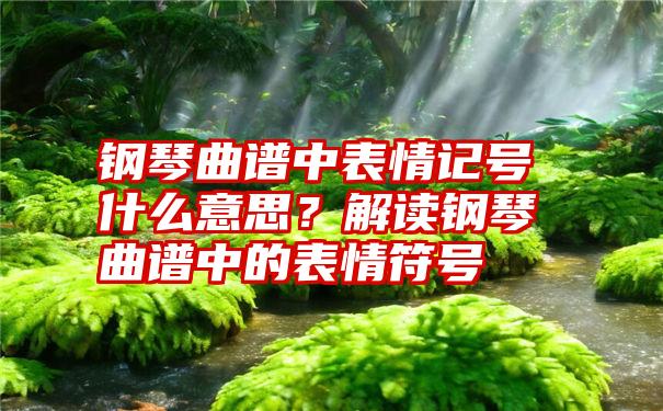 钢琴曲谱中表情记号什么意思？解读钢琴曲谱中的表情符号