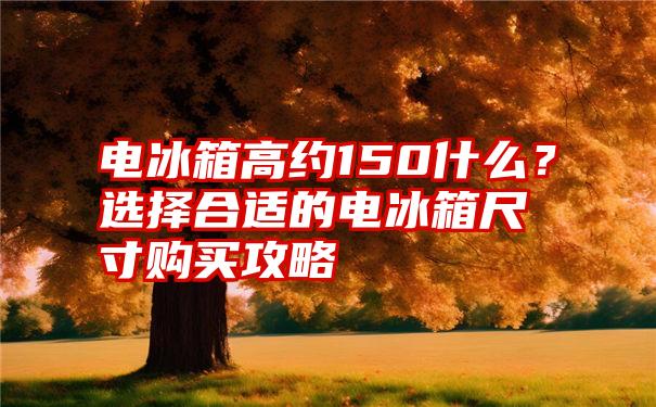 电冰箱高约150什么？选择合适的电冰箱尺寸购买攻略