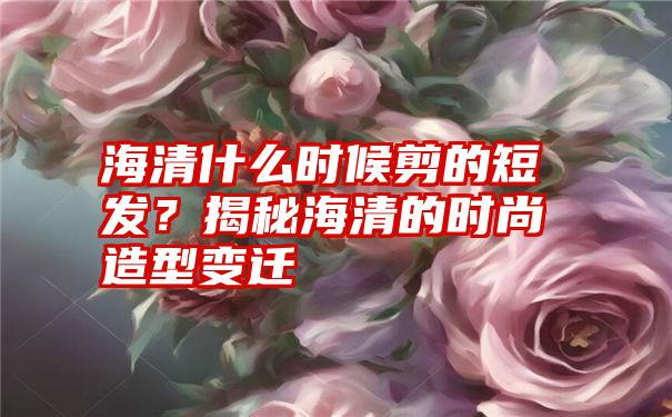 海清什么时候剪的短发？揭秘海清的时尚造型变迁