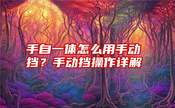 手自一体怎么用手动挡？手动挡操作详解