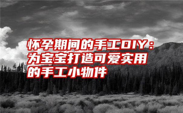 怀孕期间的手工DIY：为宝宝打造可爱实用的手工小物件