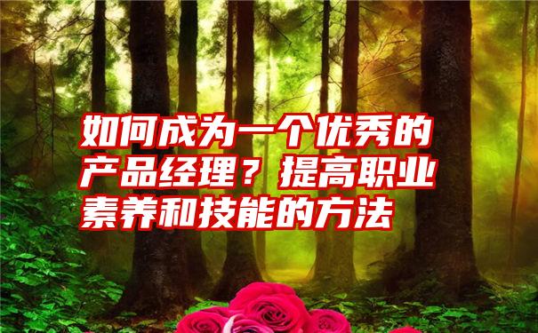 如何成为一个优秀的产品经理？提高职业素养和技能的方法