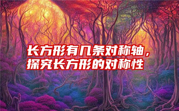 长方形有几条对称轴，探究长方形的对称性