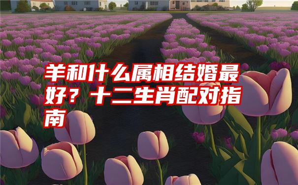 羊和什么属相结婚最好？十二生肖配对指南