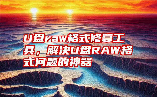 U盘raw格式修复工具，解决U盘RAW格式问题的神器