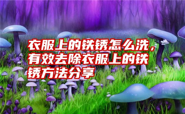 衣服上的铁锈怎么洗，有效去除衣服上的铁锈方法分享