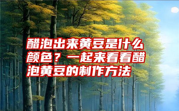 醋泡出来黄豆是什么颜色？一起来看看醋泡黄豆的制作方法