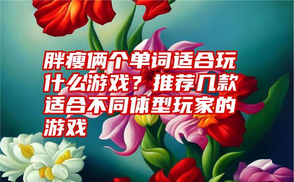 胖瘦俩个单词适合玩什么游戏？推荐几款适合不同体型玩家的游戏