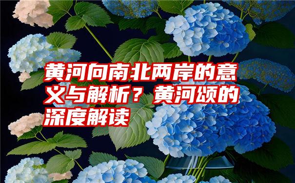 黄河向南北两岸的意义与解析？黄河颂的深度解读