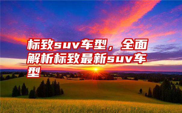 标致suv车型，全面解析标致最新suv车型