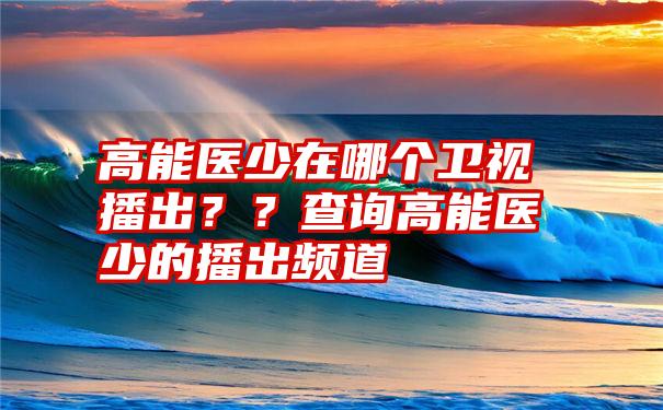 高能医少在哪个卫视播出？？查询高能医少的播出频道