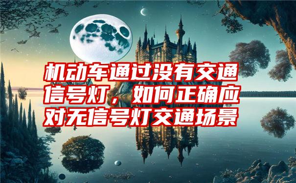 机动车通过没有交通信号灯，如何正确应对无信号灯交通场景