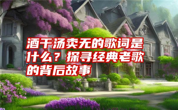 酒干汤卖无的歌词是什么？探寻经典老歌的背后故事