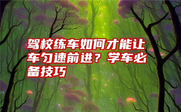 驾校练车如何才能让车匀速前进？学车必备技巧