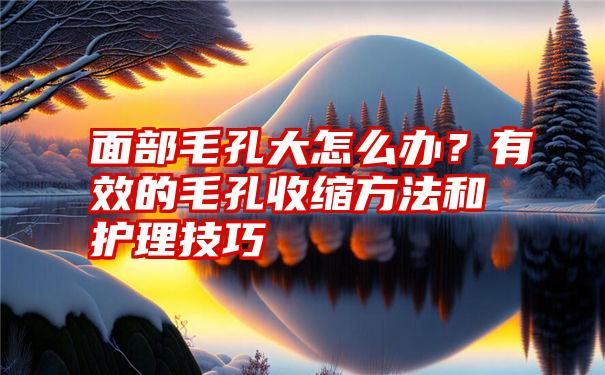 面部毛孔大怎么办？有效的毛孔收缩方法和护理技巧