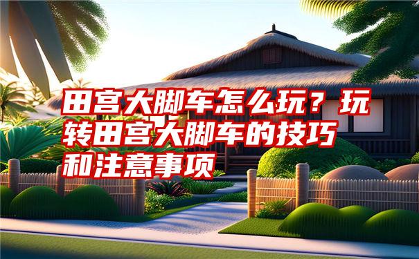 田宫大脚车怎么玩？玩转田宫大脚车的技巧和注意事项