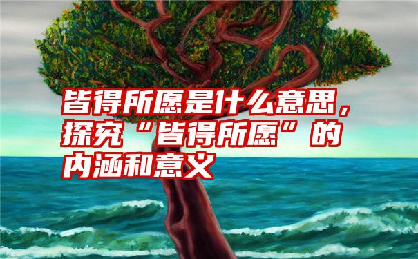 皆得所愿是什么意思，探究“皆得所愿”的内涵和意义