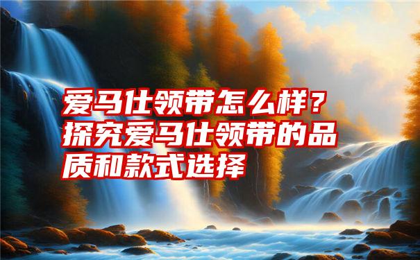 爱马仕领带怎么样？探究爱马仕领带的品质和款式选择