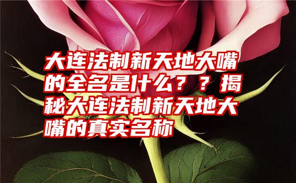 大连法制新天地大嘴的全名是什么？？揭秘大连法制新天地大嘴的真实名称