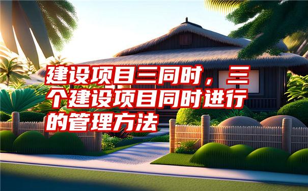 建设项目三同时，三个建设项目同时进行的管理方法