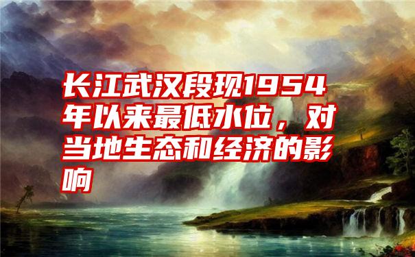 长江武汉段现1954年以来最低水位，对当地生态和经济的影响