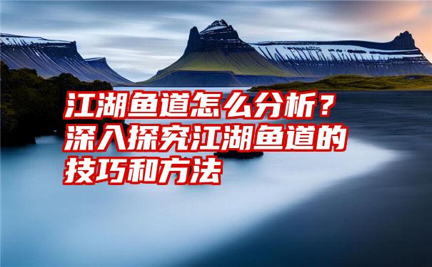 江湖鱼道怎么分析？深入探究江湖鱼道的技巧和方法