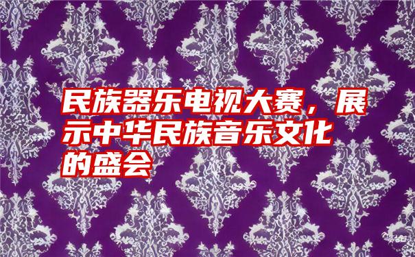 民族器乐电视大赛，展示中华民族音乐文化的盛会