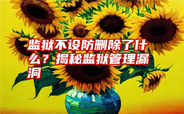 监狱不设防删除了什么？揭秘监狱管理漏洞