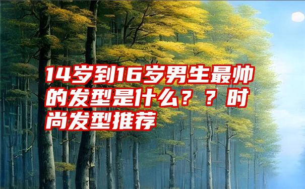 14岁到16岁男生最帅的发型是什么？？时尚发型推荐